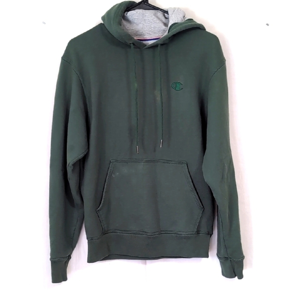 Champion Hunter Green Hooded Sweatshirt Cotton Polyester Blend Size Small - Picture 1 of 6